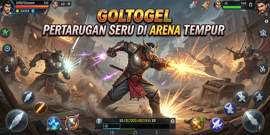 Tampilan gameplay GOLTOGEL dengan pertarungan yang mendebarkan.