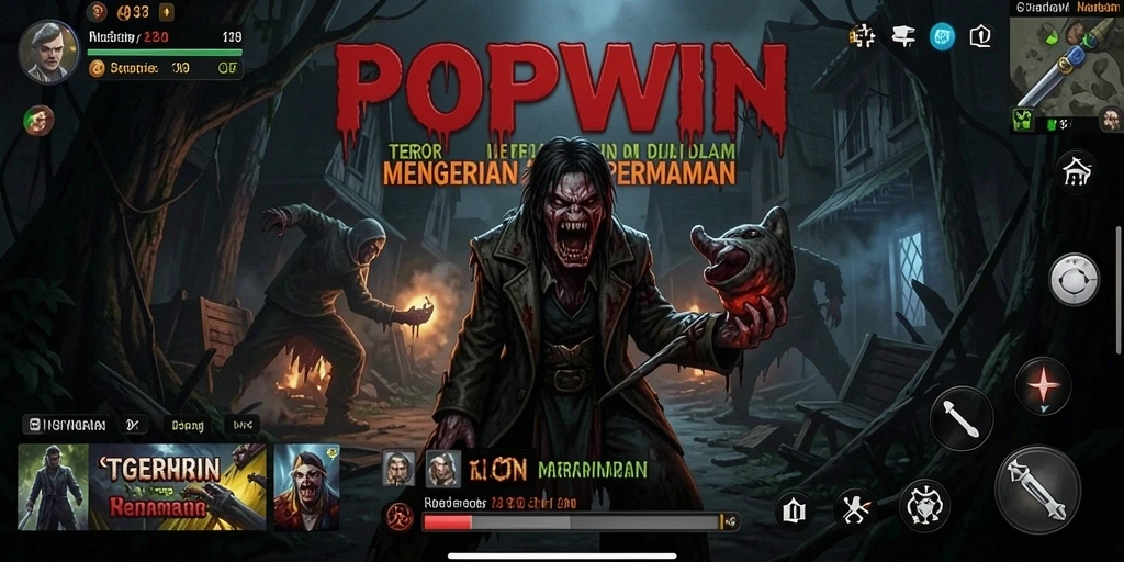 Screenshot menunjukkan suasana mencekam dalam game POPWIN.