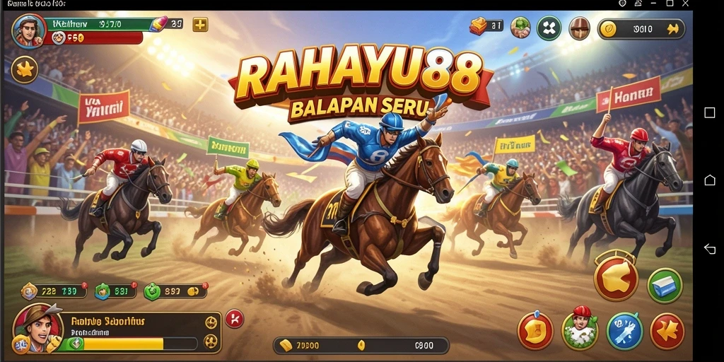 Tampilan gameplay RAHAYU88 dengan mobil balap dan trek yang menantang.