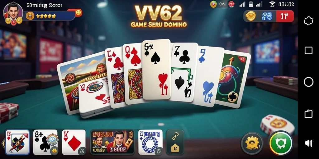 Tampilan permainan domino di VV62 yang seru dan interaktif.